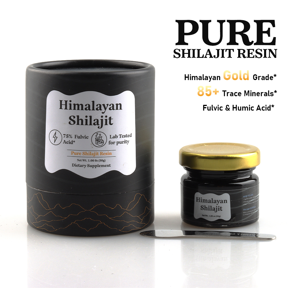 Shilajit Resin Pure - 純粋なヒマラヤ産シラジット樹脂、高効力ゴールドグレード、エネルギー増強と免疫サポート、85種類以上の微量ミネラル、75%フルボ酸配合