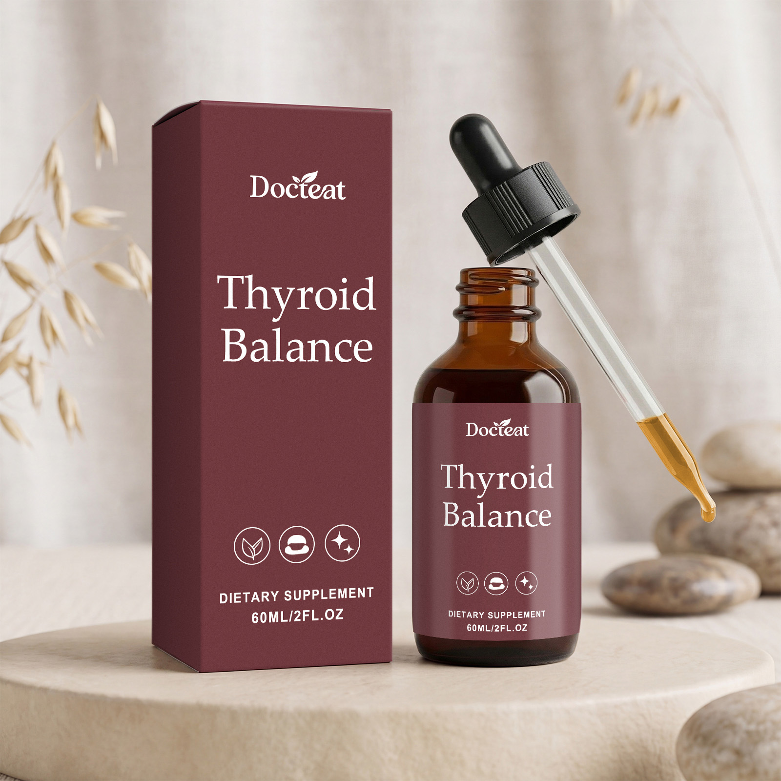 Iodine Drops Supplement - 甲状腺チンキ剤サプリメント ヨウ素セレン複合体 ホルモンバランス代謝促進剤 大人用毎日服用健康ドロップス