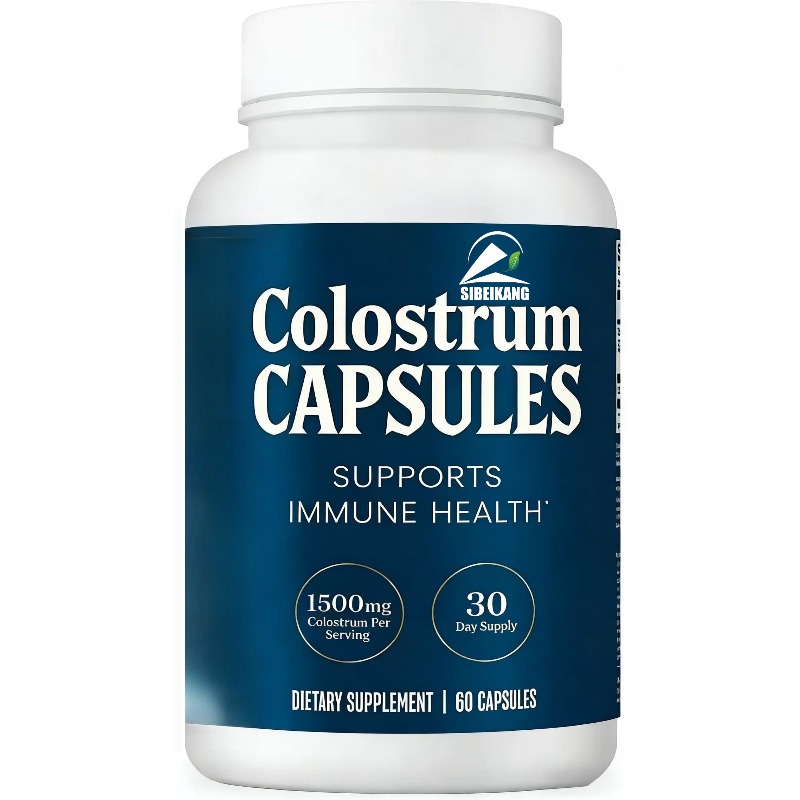 Colostrum Bovine Powder - 初乳サプリメント - 1回分あたり1500mg、免疫サポートのための牛初乳粉末60カプセル