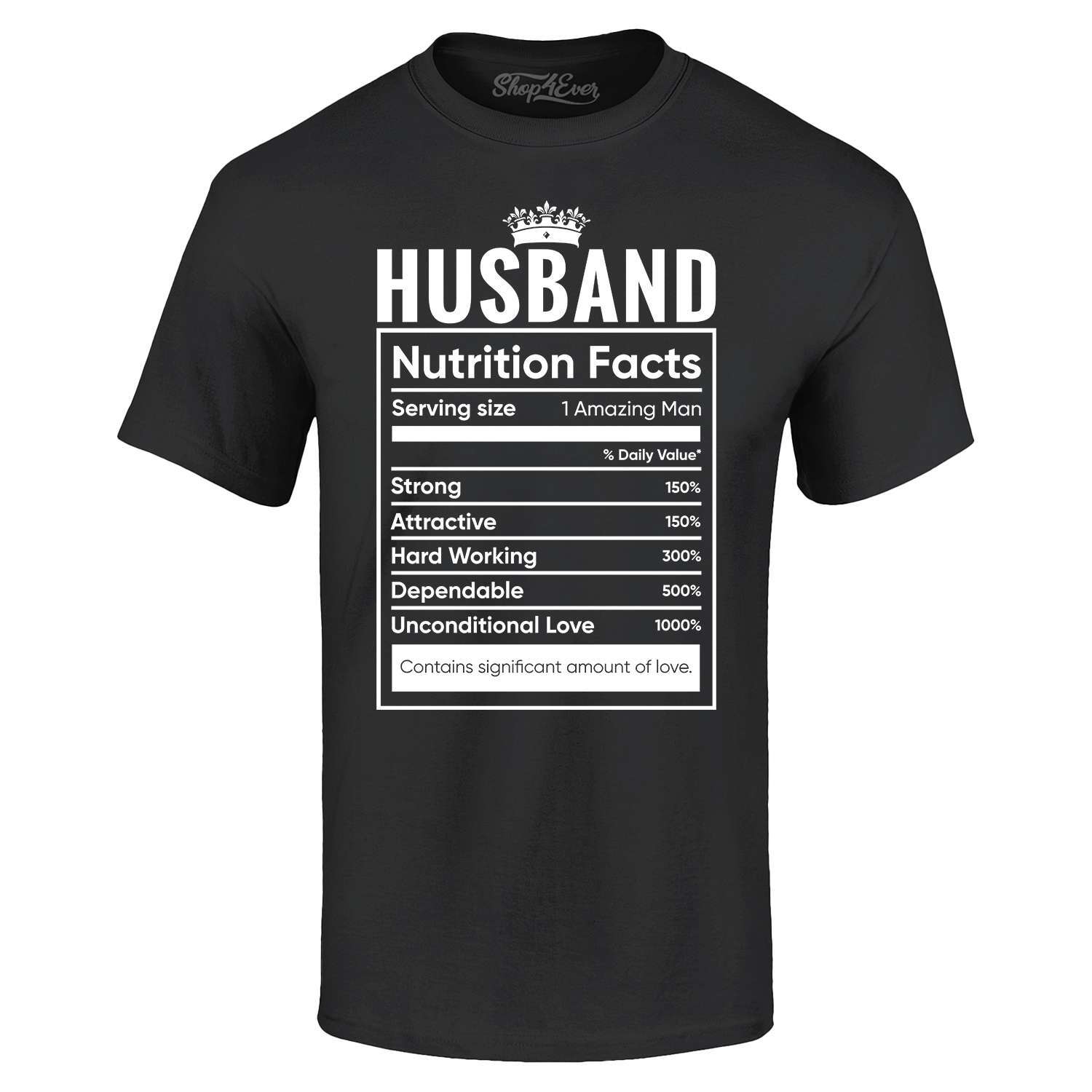 Nutrition & Fitness Class - 夫の栄養成分表 T シャツ 妻からの男性への面白いギフト シャツ
