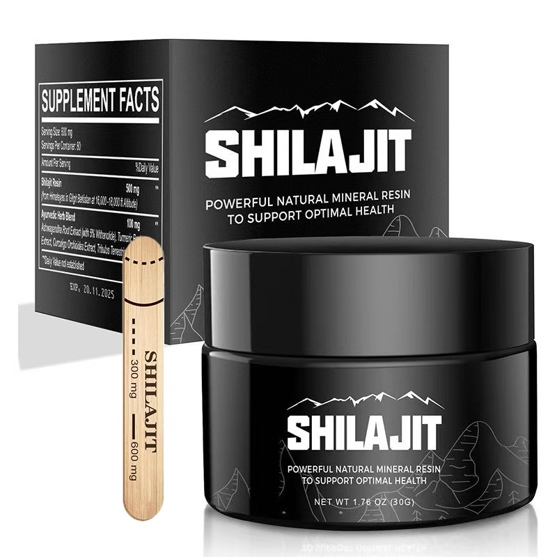 Shilajit Resin Pure - オリジナルヒマラヤ産シラジット樹脂600mg最大効力、アシュワガンダとウコン配合の純粋シラジット、免疫サポート、エネルギー＆認知機能サポート