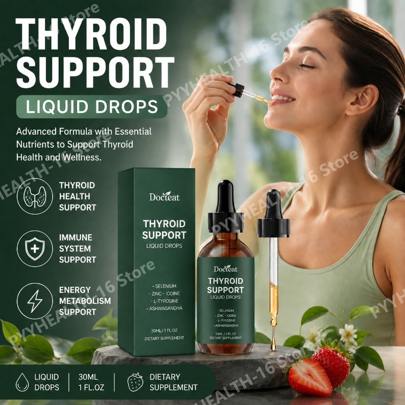 Iodine Drops Supplement - ドクティート甲状腺サポート液状ドロップ（セレン、亜鉛、ヨウ素、L-チロシン配合）ハーブ栄養成分配合デイリーウェルネスサプリメント 30mL