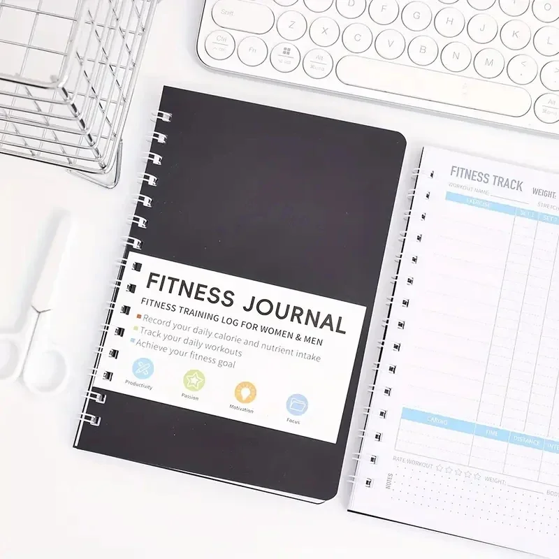 スパイラルノート 毎日の運動と栄養計画表 32枚 フィットネ - Fitness Nutrition Journal のレビューと価格